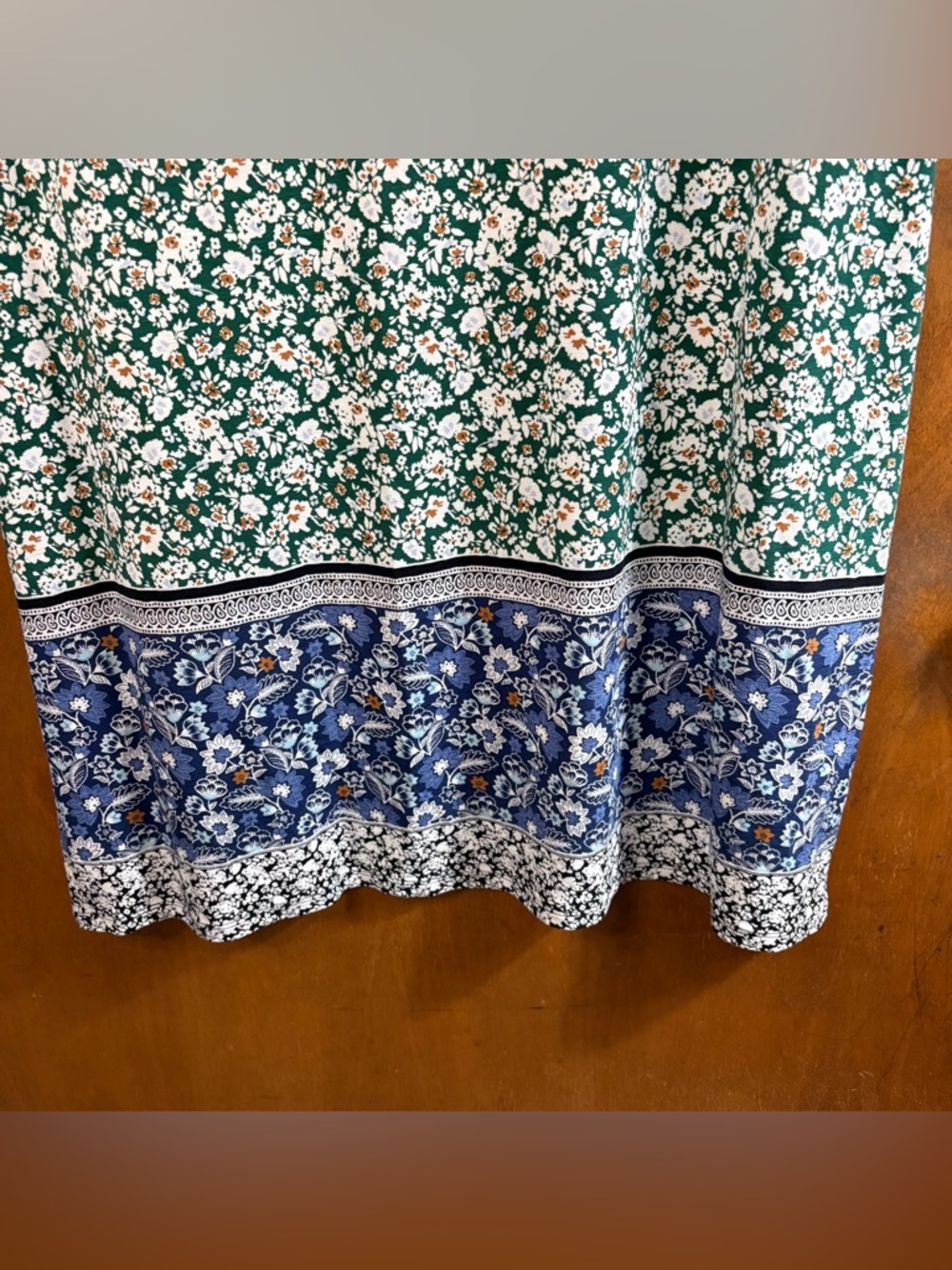 J. Jill Green Ditsy Floral High Rise Maxi Skirt Paisley Boho Resort Lagenlook - Picture 8 of 10